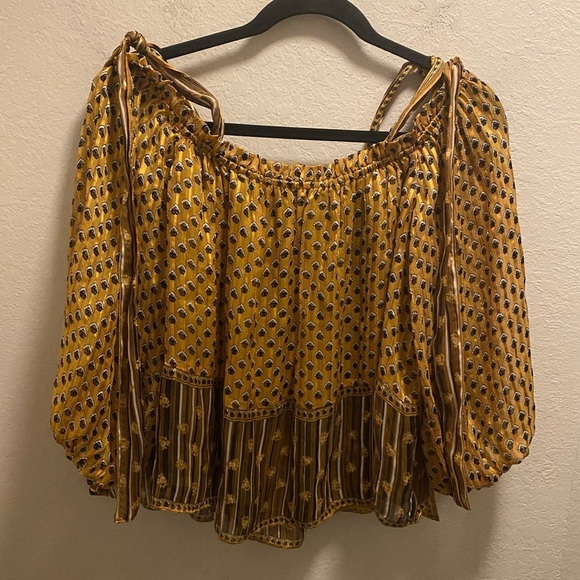 Ulla Johnson Gold Clement Silk Blouse Size 4 - Picture 11 of 12